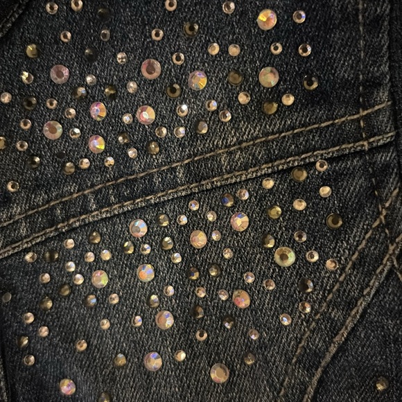 Justice denim cropped jacket size 8/10 - Picture 3 of 3